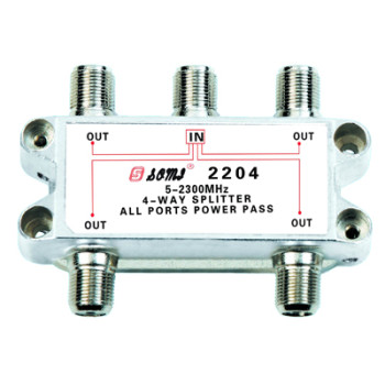 China Manufacturer Indoor 4-way Satellite Splitter （5-2400MHz）