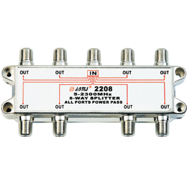 China Manufacturer Indoor 8-way Satellite Splitter (5-2400MHz)