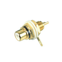 RCA connector, RCA Jack, Gold Plated, Chassis mount type