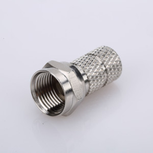 rg6 f connector twist on type nickel plated brass material