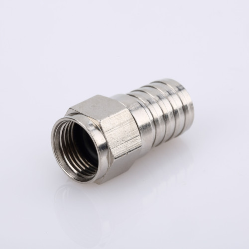 coaxial cable f connector crimp type nickel plated with o ring for RG6 coaxial cable