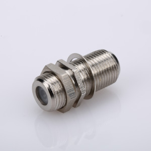 F connector doubel f female nickel plated with nut and washer