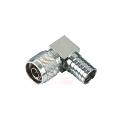 UHF male connector right angle crimp type nickel-plated