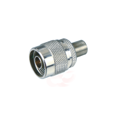 UHF male connector to F connector nickel-plated