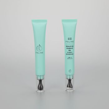 20g new design soft eye gel cosmetic plastic tube with fancy massage applicator and clear cover