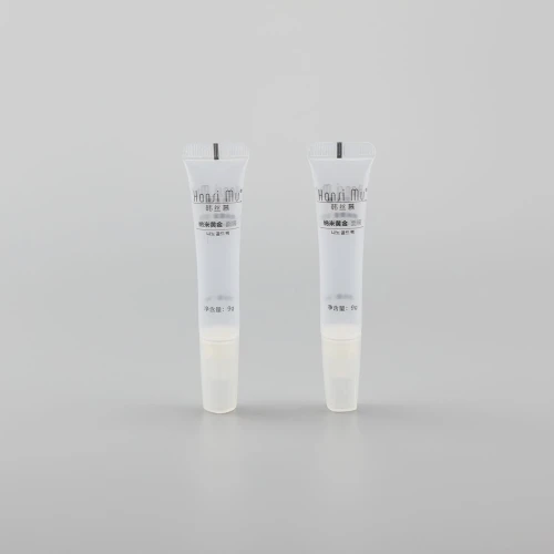 16mm 9g small capacity clear plastic long nozzle nano golden face mask tube with screw cap