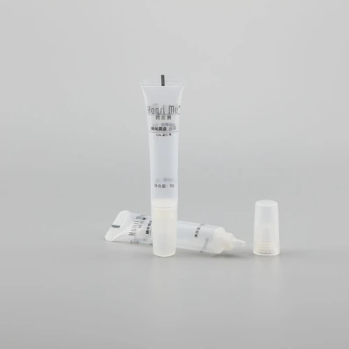 16mm 9g small capacity clear plastic long nozzle nano golden face mask tube with screw cap