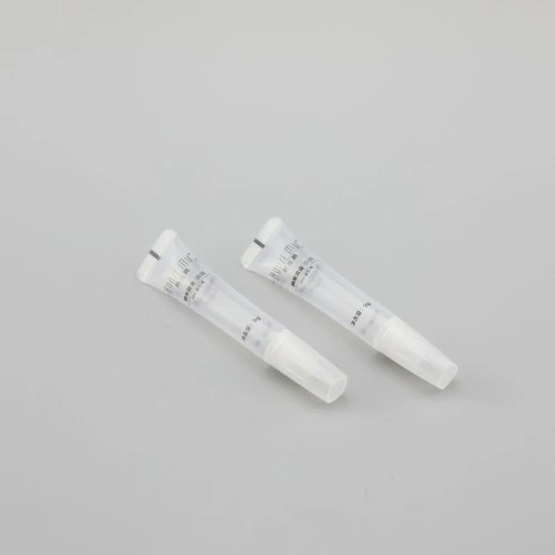 16mm 9g small capacity clear plastic long nozzle nano golden face mask tube with screw cap