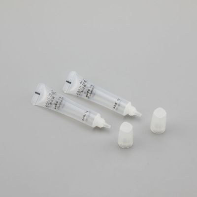 16mm 9g small capacity clear plastic long nozzle nano golden face mask tube with screw cap