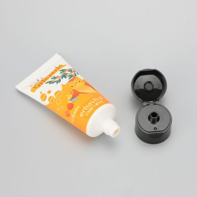 35mm 50g cute kids toothpaste plastic packaging empty tube with normal black  flip top cap
