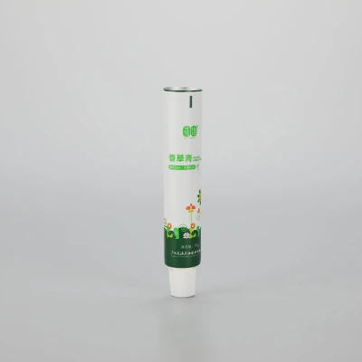 15g skin care vanilla cream ABL aluminum cosmetic plastic packaging tube with small white screw cap