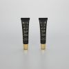 20ml Matt black plastic cosmetic slanted lip balm tube lip gloss tube with golden screw cap