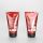 High gloss 100g red aluminum plastic cosmetic tube for facial cleanser with black flip top cap