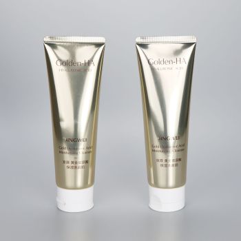 High glossy 130g aluminum plastic cosmetic tube for facial cleanser with flip top cap