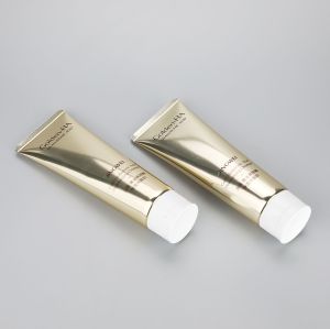 High glossy 130g aluminum plastic cosmetic tube for facial cleanser with flip top cap