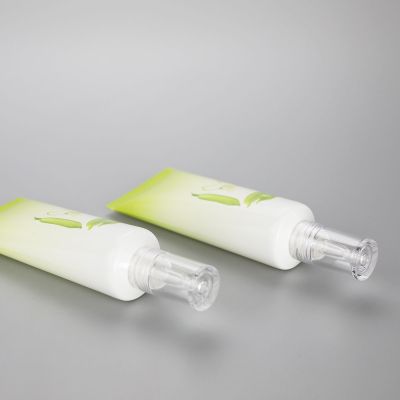 50ml gradient green cosmetic plastic squeeze tubes for essential oil tubes with dropper applicator