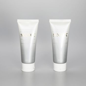 80ml gradient color facial cleanser tube cosmetic plastic glossy tubes with flip top cap