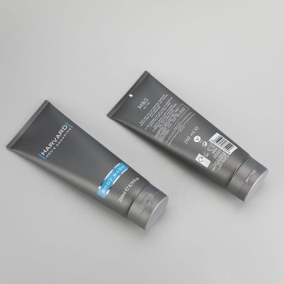 250ml/8.79oz matt gray cosmetic plastic body lotion tube body wash container big tube with flip top cap
