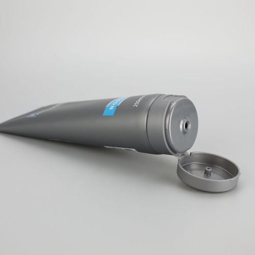250ml/8.79oz matt gray cosmetic plastic body lotion tube body wash container big tube with flip top cap