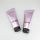220g matt/glossy purple plastic round tube with oblique end and high quality black flip top cap