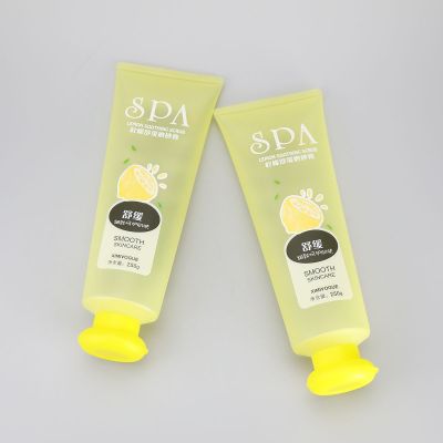 250g clear yellow smooth skincare tube facial cleanser plastic packaging with fancy flip top cap