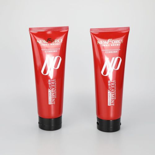 225g Red hair gel facial cleanser big plastic empty packaging tube with high quality black flip cap