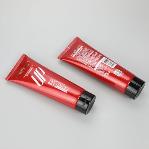 225g Red hair gel facial cleanser big plastic empty packaging tube with high quality black flip cap