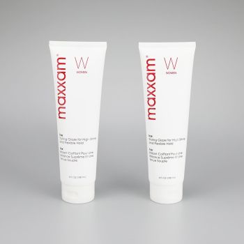 180g Dark white hair gel facial cleanser plastic squeeze tube with glossy white flip top cap