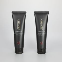 200g Dark black hair gel plastic empty squeeze packaging tube with high quality glossy flip top cap