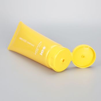 200g glossy hair conditioner empty plastic packaging tube with high quality flip top cap