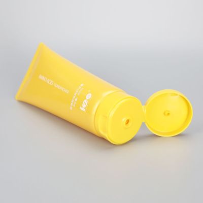 200g glossy hair conditioner empty plastic packaging tube with high quality flip top cap
