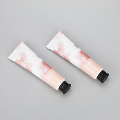 30g aluminum plastic hand cream tube cosmetic ABL flower printing tubes with black flip top cap