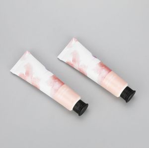 30g aluminum plastic hand cream tube cosmetic ABL flower printing tubes with black flip top cap