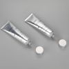 100ml aluminum plastic facial cleanser tube cosmetic silver surface tube with matt silver screw cap