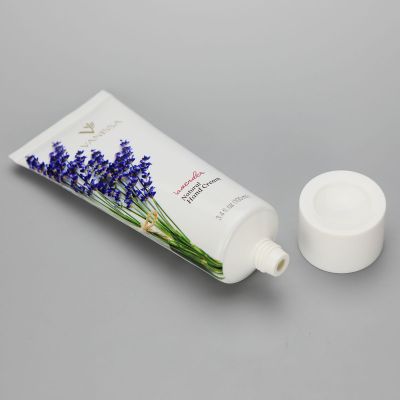 D40mm 3.4oz/100ml aluminum plastic tube cosmetic plant printing hand cream tube with white screw cap