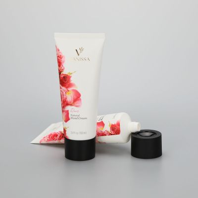D40mm 3.4oz/100ml cosmetic hand cream tube with black screw cap