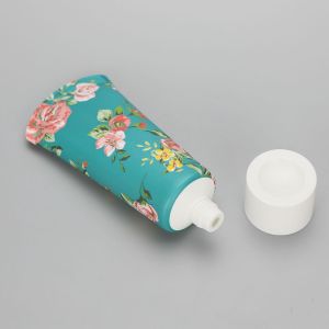 Offset printing 60g/2.12oz cosmetic empty special sealed hand cream tube with white screw cap