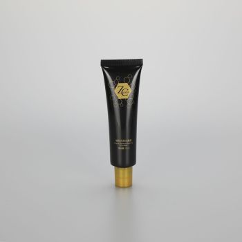 30ml 1oz  Matt black plastic cosmetic nose mask lip gloss tube with screw cap