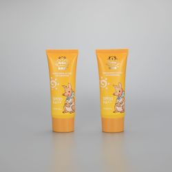 D43mm 45g Oval sunscreen BB CC cream lotion cosmetic plastic tube with screw cap