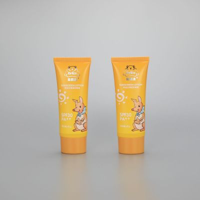 D43mm 45g Oval sunscreen BB CC cream lotion cosmetic plastic tube with screw cap