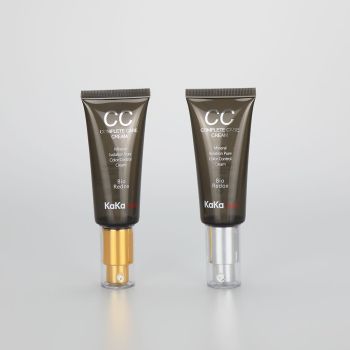 D30mm 35ml/1.1oz BB CC cream plastic cosmetic tube with golden/silver airless cream pump