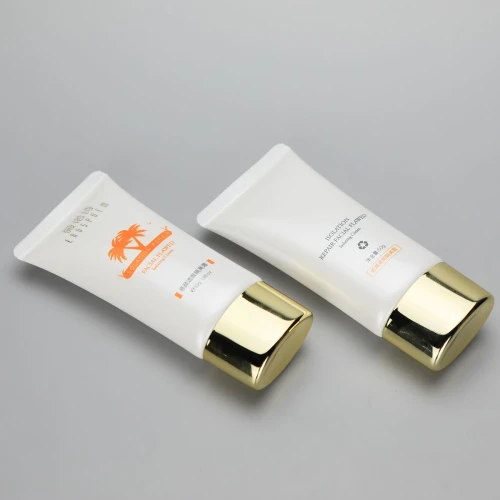 40mm 50g Oval BB CC cream cosmetic plastic tube with golden screw cap