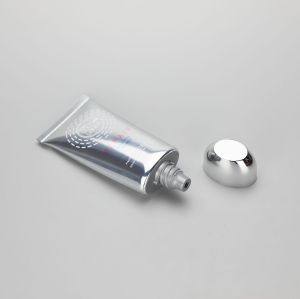 50ml/1.75oz high shiny oval ABL sunscreen/hand lotion cream cosmetic plastic tube with silver screw cap