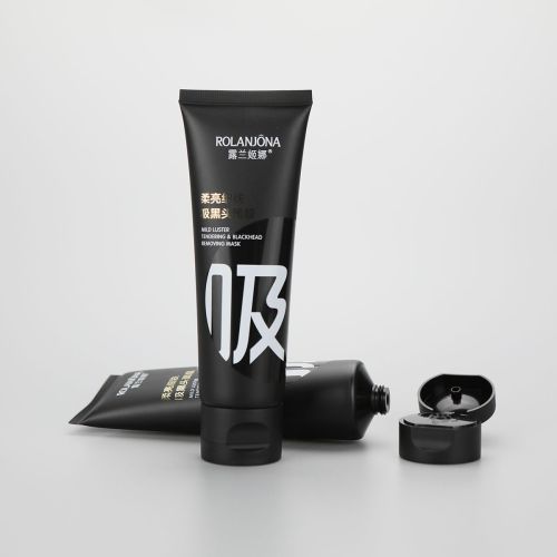 D40mm 120g matt black plastic cosmetic facial cleanser tube blackhead removing mask tube