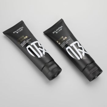 D40mm 120g matt black plastic cosmetic facial cleanser tube blackhead removing mask tube