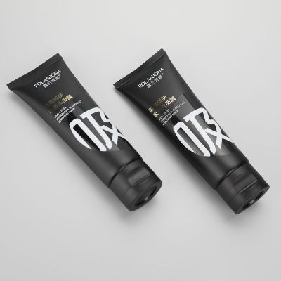 D40mm 120g matt black plastic cosmetic facial cleanser tube blackhead removing mask tube