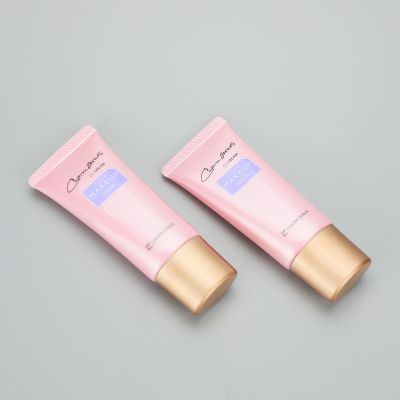 30g/ 1oz pink oval PBL plastic cosmetic BB CC cream tube with screw cap