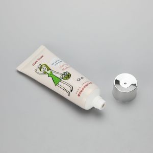 50g collapsible aluminum tubes cosmetic hand cream with silver screw cap