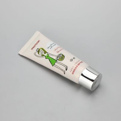 50g collapsible aluminum tubes cosmetic hand cream with silver screw cap