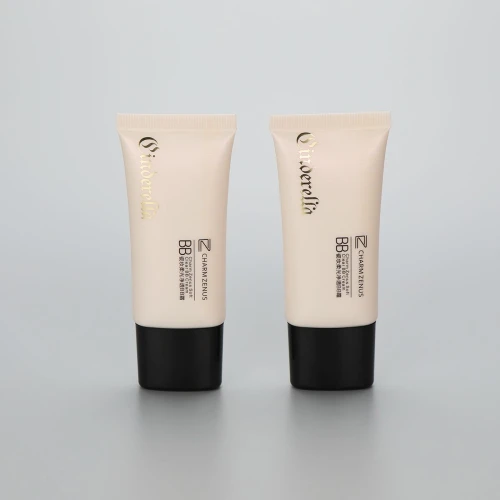 30mm super oval cosmetic plastic BB CC cream tube with black screw cap